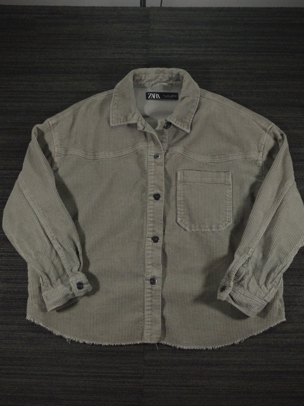 Zara Women's Corduroy Overshirt Boxy Button Up Large